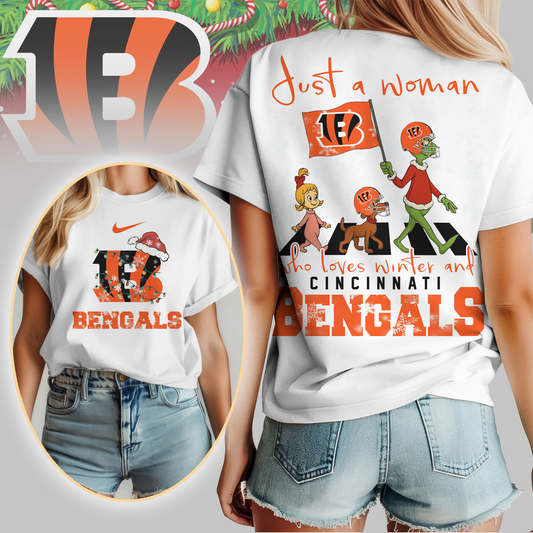 CIN Premium NFL Just A Woman Who Loves Winter 3D Shirt DDT CTND