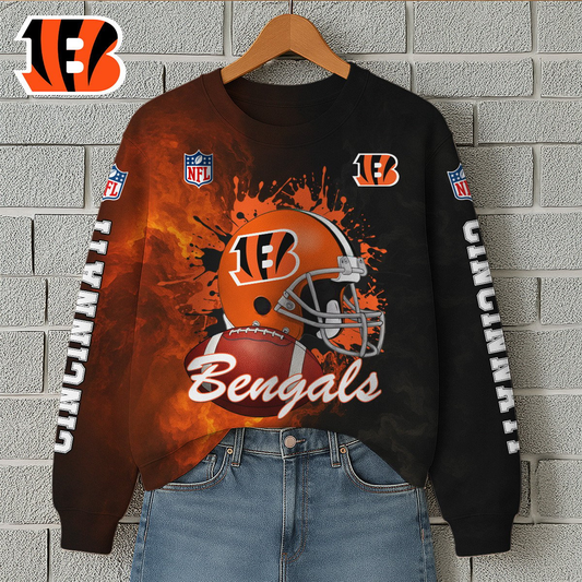 CIN Premium NFL Printed Long Sleeve Casual Sweatshirt DDT NTL