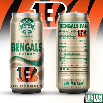 CIN Premium NFL Starbucks Energy Can Tumbler DDT  NTL