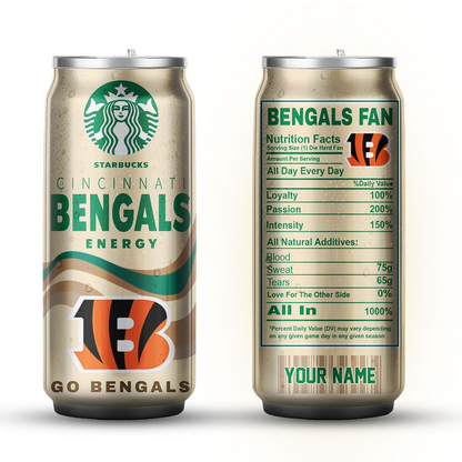 CIN Premium NFL Starbucks Energy Can Tumbler DDT  NTL