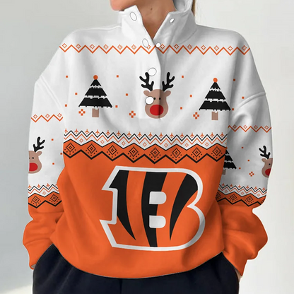 CIN X NFL Women's Outdoor Casual Stand Collar Long Sleeve Pullover DATND THUONGNH