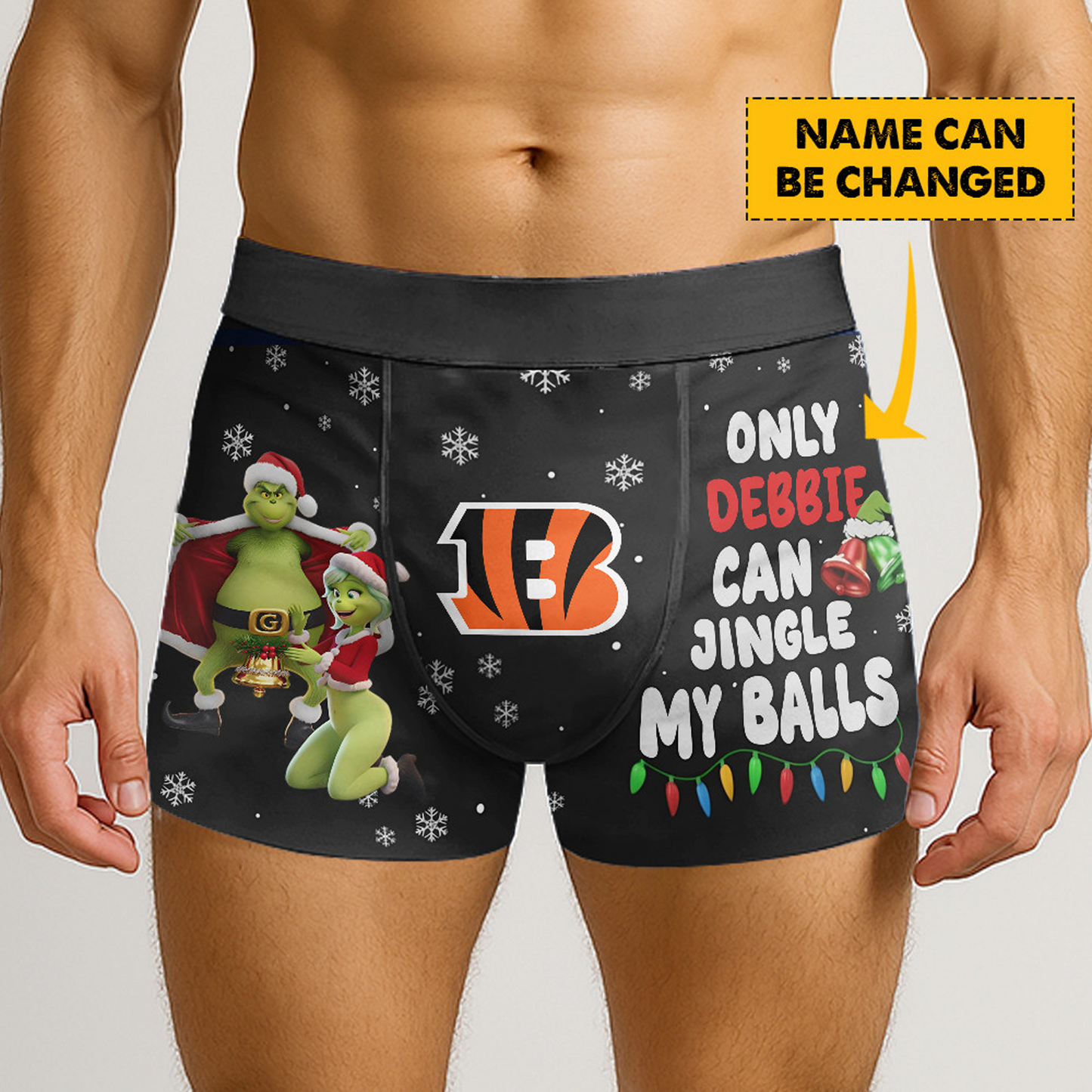 CIN x NFL Funny Grinch Men Boxers Personalized Any Name DatND DVT