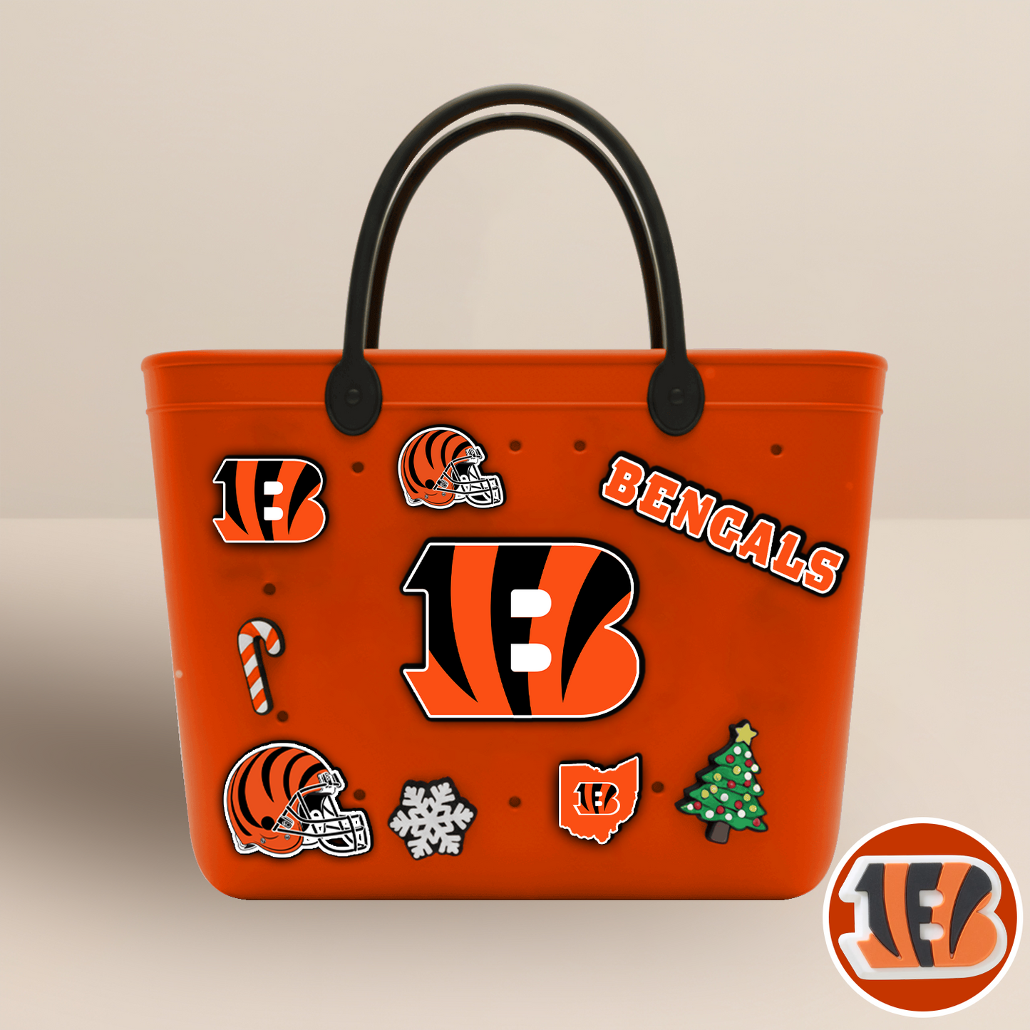 CIN x NFL Rubber Tote Bag with Team Charms DATND TANTD