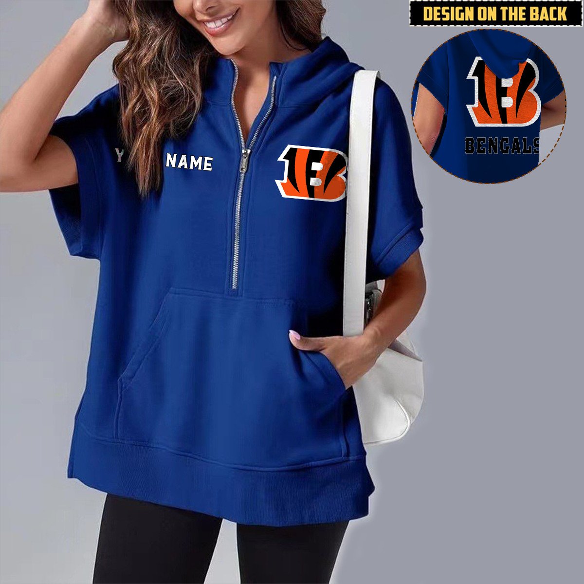 CIN x NFL Short Sleeve Zip Hoodie DATND TANTD