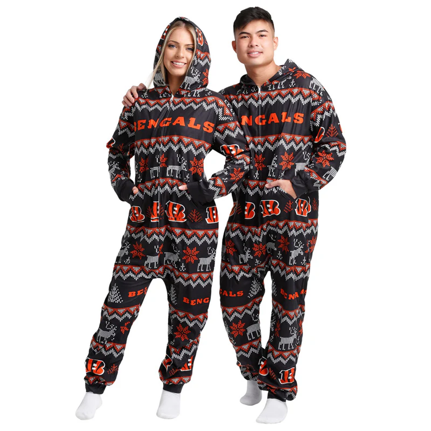 CIN x NFL Ugly Pattern One Piece Pajamas DATND TANTD
