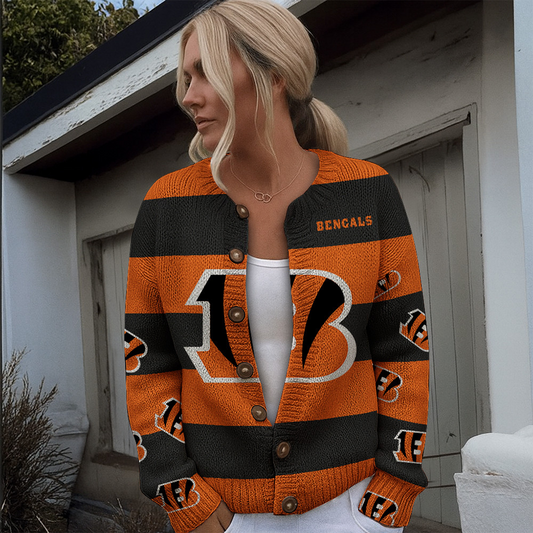 CIN x NFL Women's Cardigan Sweater DATND TANTD