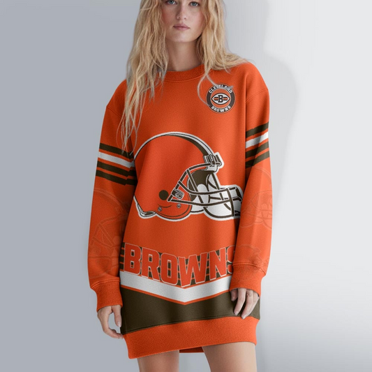 CLE NFL Sweatshirt Dress DDT HLPHUONG