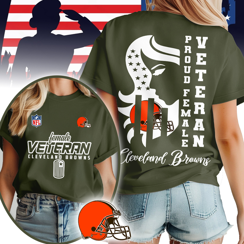 CLE Premium NFL Female Veteran 3D Shirt DDT HLPHUONG
