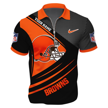 CLE Premium NFL Game Day Polo With Zipper Shirt DDT NTL