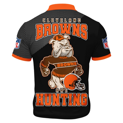 CLE Premium NFL Game Day Polo With Zipper Shirt DDT NTL