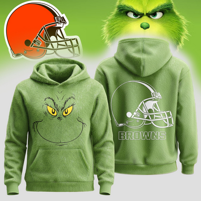 CLE Premium NFL Grinch Christmas Hoodie DDT CTND