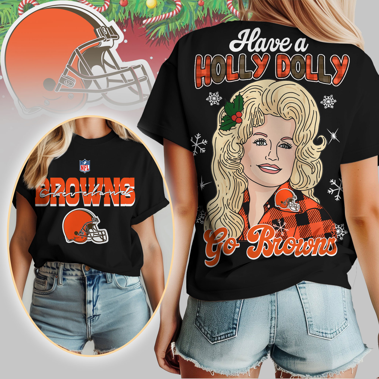 CLE Premium NFL Have A Holly Dolly Women Shirt DDT CTND
