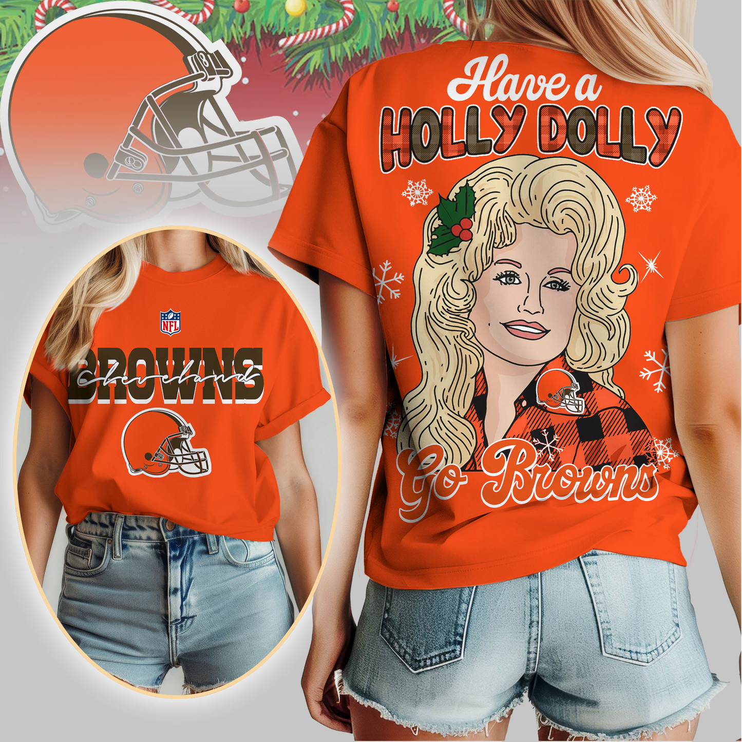 CLE Premium NFL Have A Holly Dolly Women Shirt DDT CTND