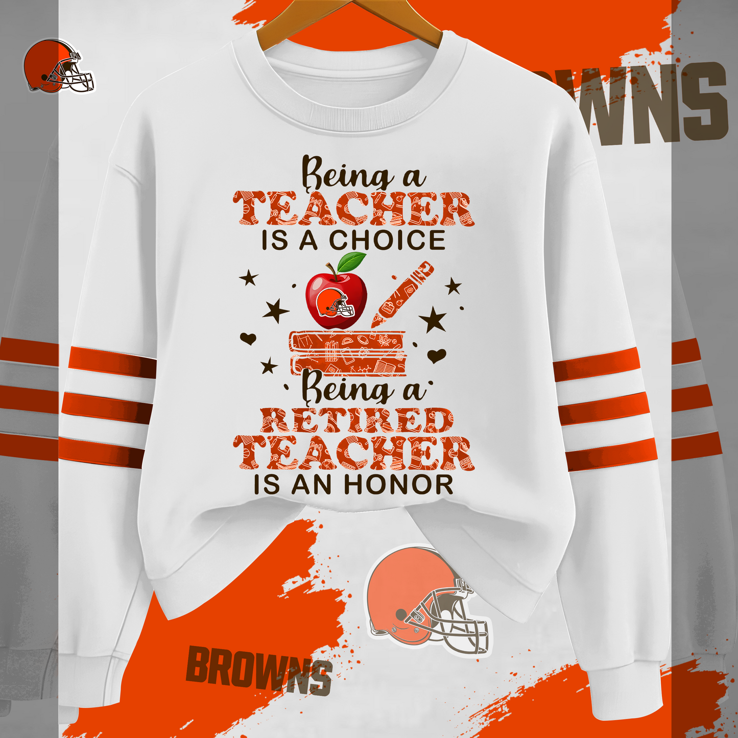 CLE Premium NFL Teacher Honor 3D Sweatshirt DDT HLPHUONG