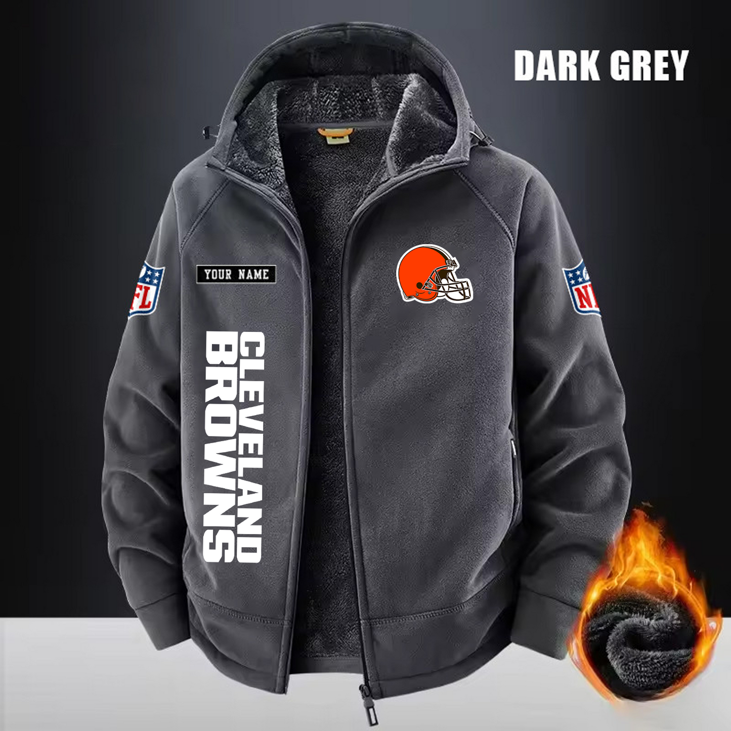 CLE x NFL 3D Half-zip Hoodie DATND TANTD