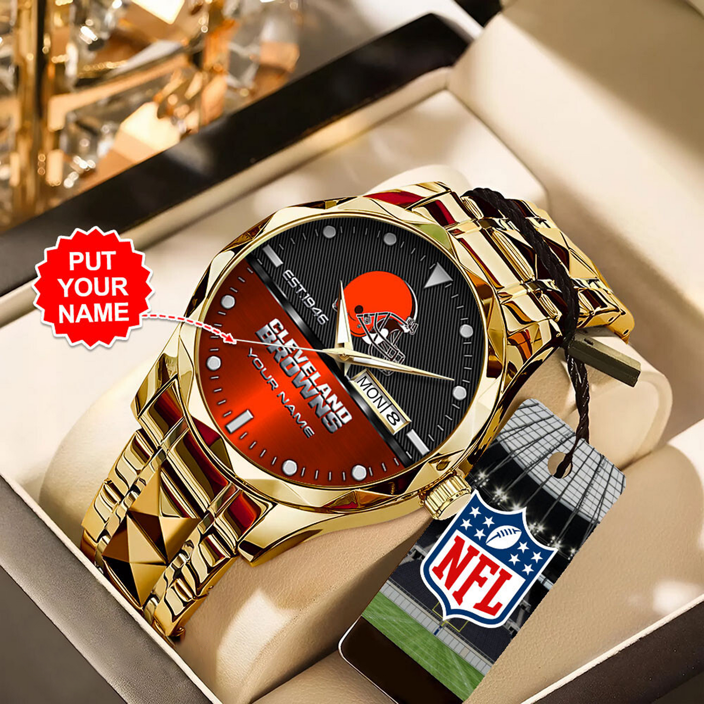 CLE x NFL Alloy Luxury Quartz Watch DATND TANTD