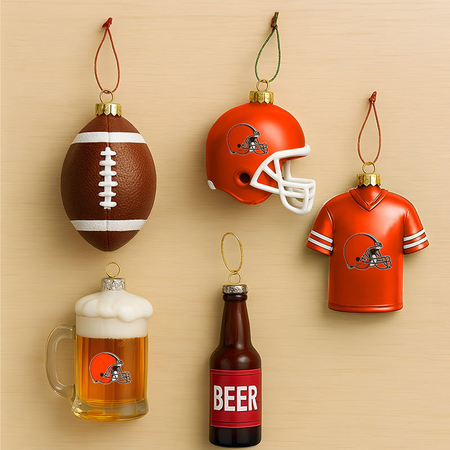 CLE x NFL Football Combo Set 5 Acrylic Ornament For Home Decor DatND DVT