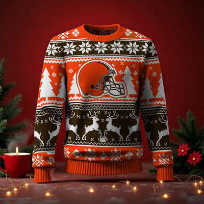 CLE x NFL Premium Ugly Christmas Sweater DatND DVT