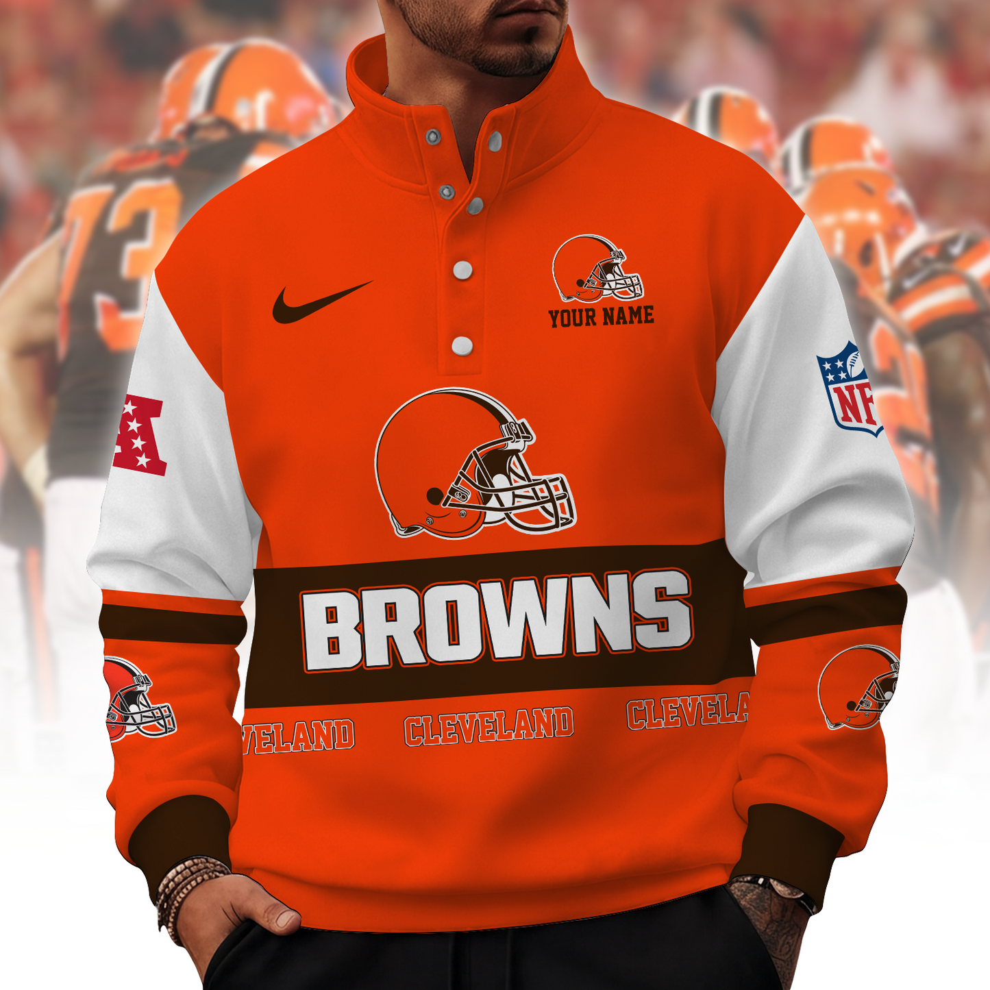 CLE x NFL Stand Collar Sweatshirt 0210 DatND DVT