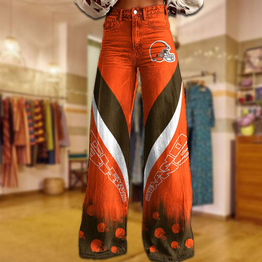 CLE x NFL Women's Casual Wide Leg Pants DATND TANTD 281025