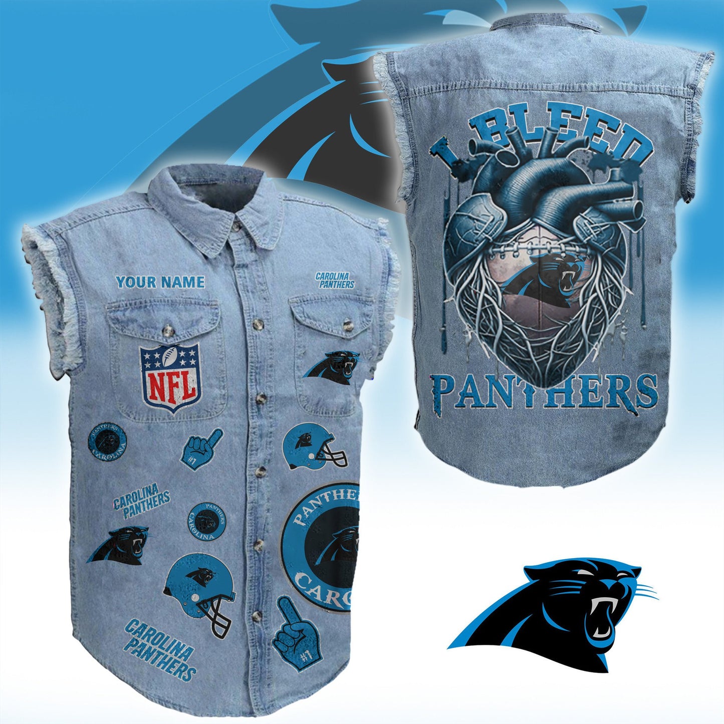 CP NFL Personalize Sleeveless Denim Jacket For Fan DDT CTND
