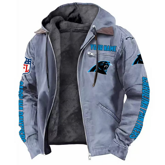 Carolina Panthers Hooded Cardigan Jacket V1 NAK