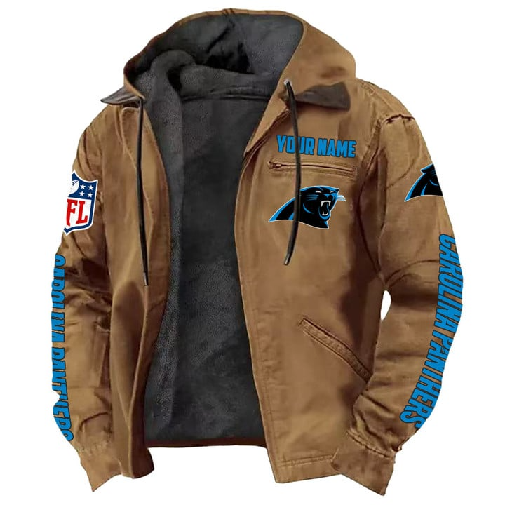 Carolina Panthers Hooded Cardigan Jacket V1 NAK