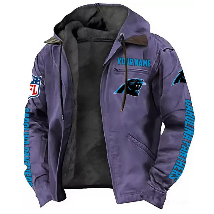 Carolina Panthers Hooded Cardigan Jacket V1 NAK