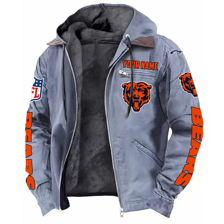 Chicago Bears Hooded Cardigan Jacket  V1 NAK