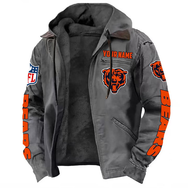 Chicago Bears Hooded Cardigan Jacket  V1 NAK