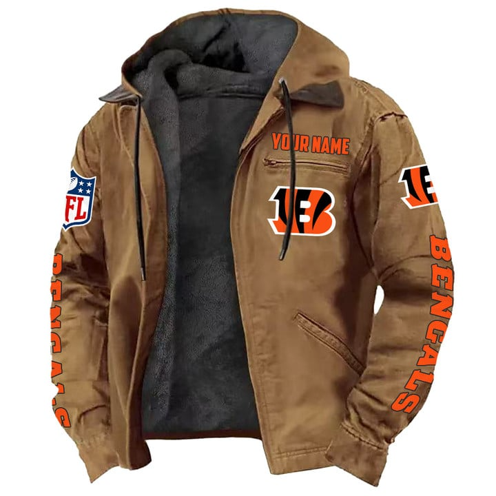 Cincinnati Bengals Hooded Cardigan Jacket V1 NAK