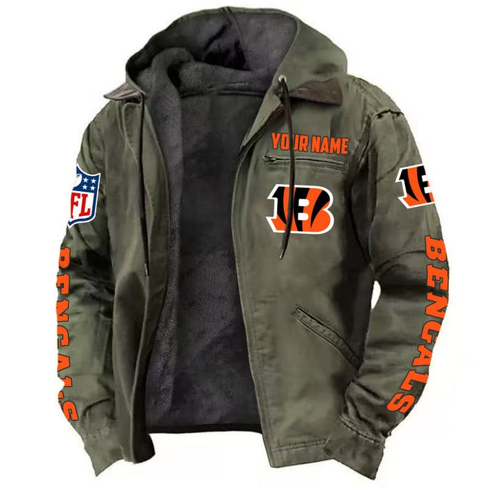 Cincinnati Bengals Hooded Cardigan Jacket V1 NAK