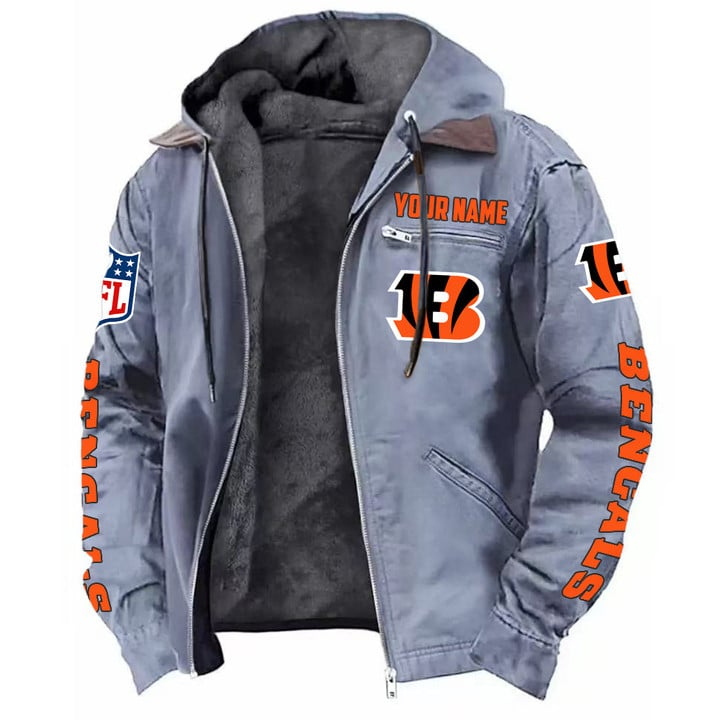 Cincinnati Bengals Hooded Cardigan Jacket V1 NAK