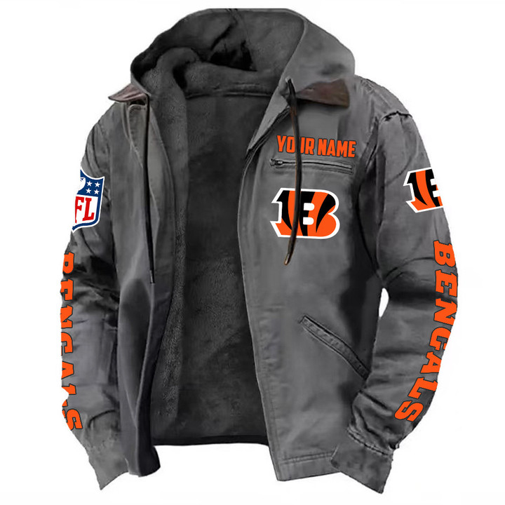 Cincinnati Bengals Hooded Cardigan Jacket V1 NAK