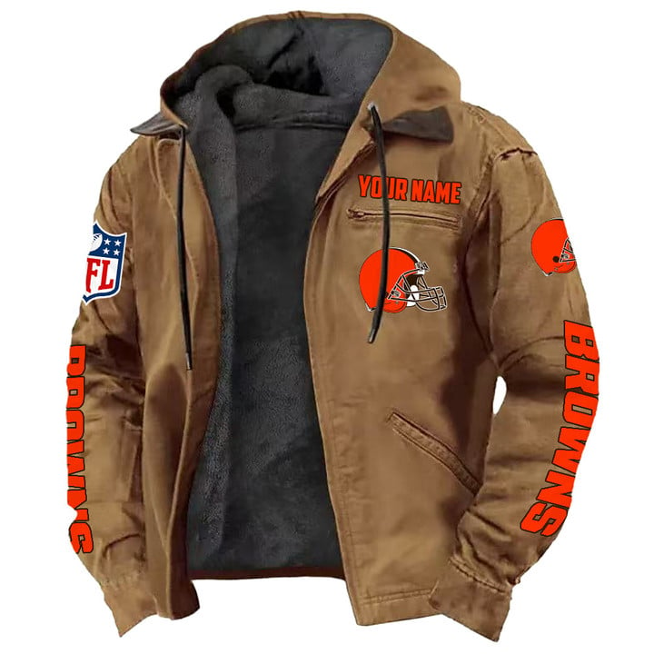 Cleveland Browns Hooded Cardigan Jacket  V1 NAK