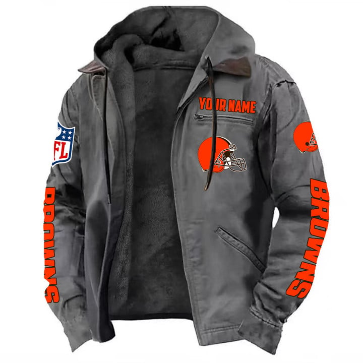 Cleveland Browns Hooded Cardigan Jacket  V1 NAK