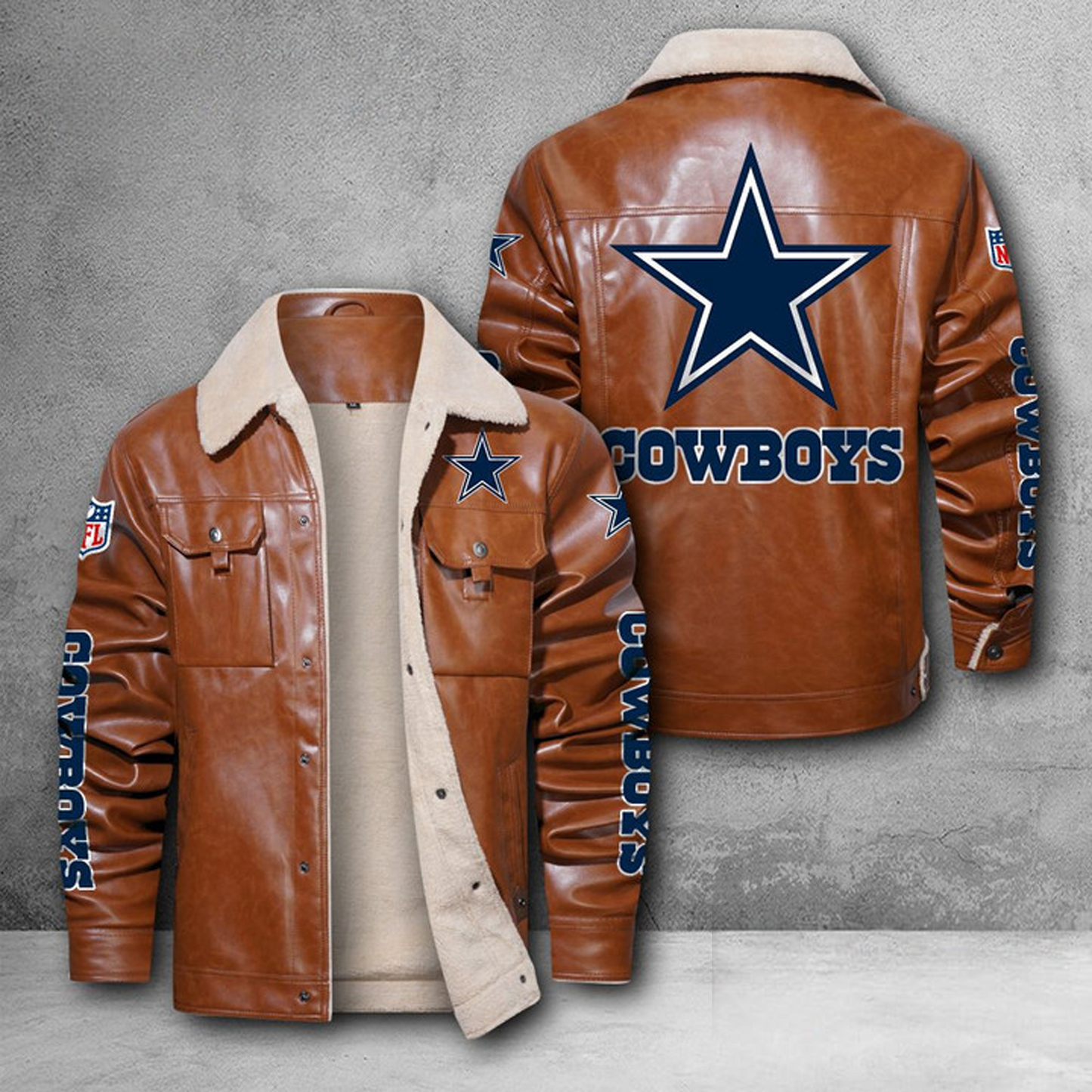 DAL X NFL LEATHER JACKET DATND THUONGNH
