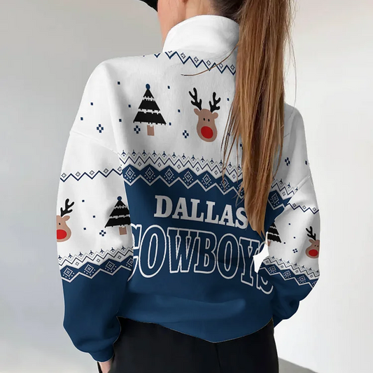 DAL X NFL Women's Outdoor Casual Stand Collar Long Sleeve Pullover DATND THUONGNH