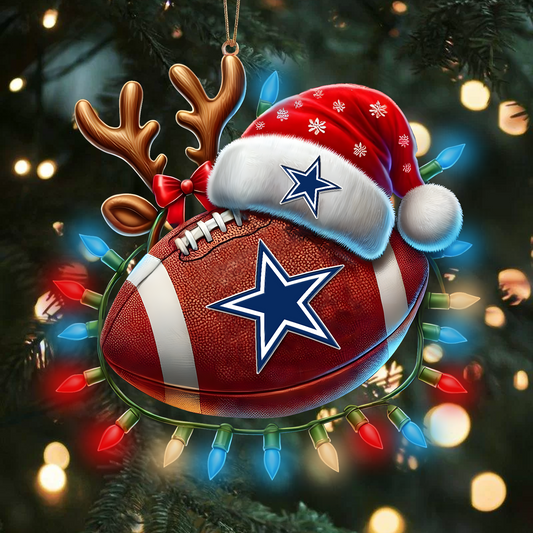 DAL x NFL Christmas Lights Football Ornament 0110 DatND ThuongNH