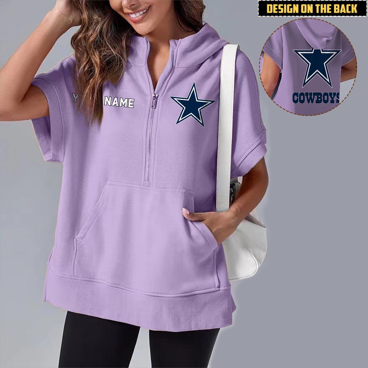 DAL x NFL Short Sleeve Zip Hoodie DATND TANTD