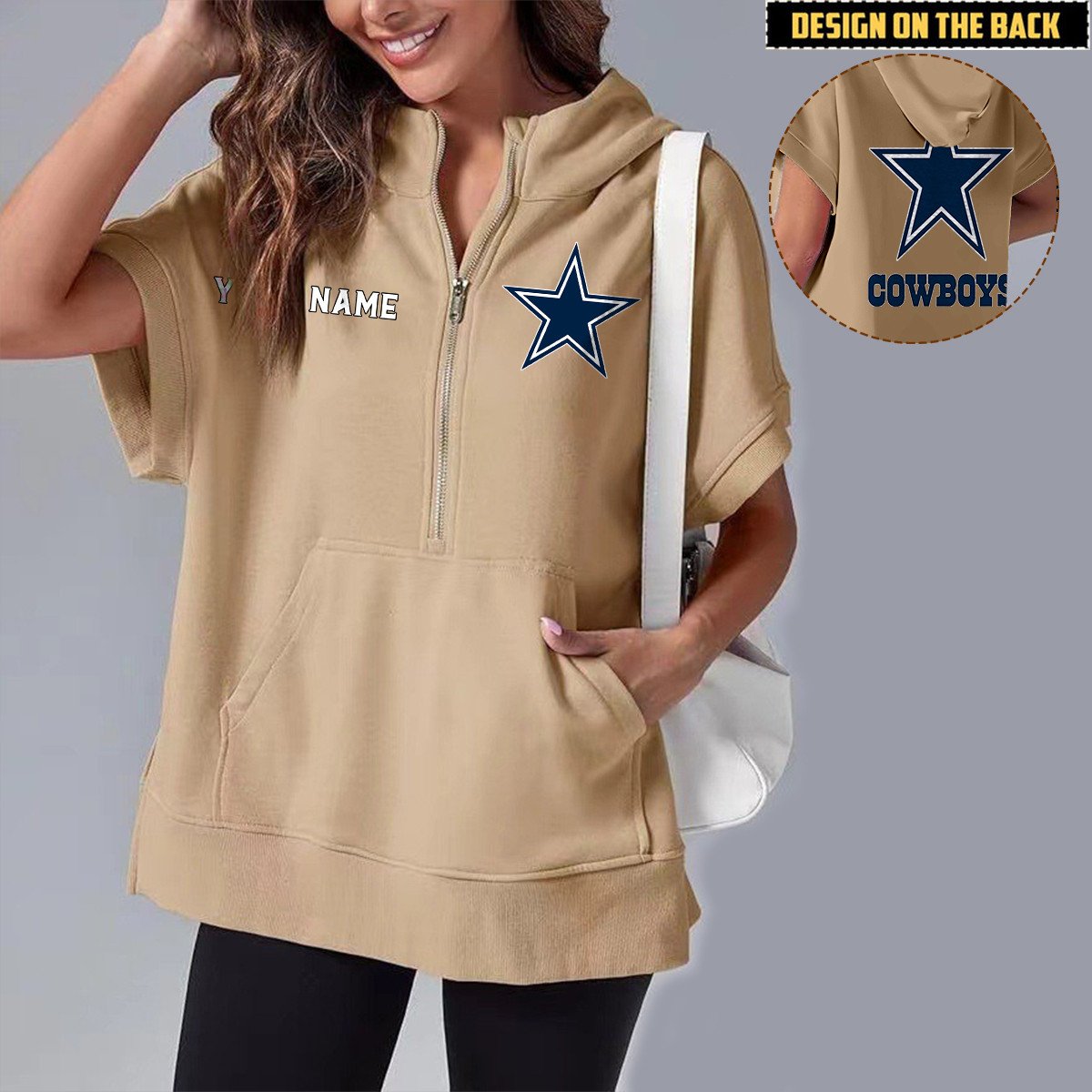 DAL x NFL Short Sleeve Zip Hoodie DATND TANTD