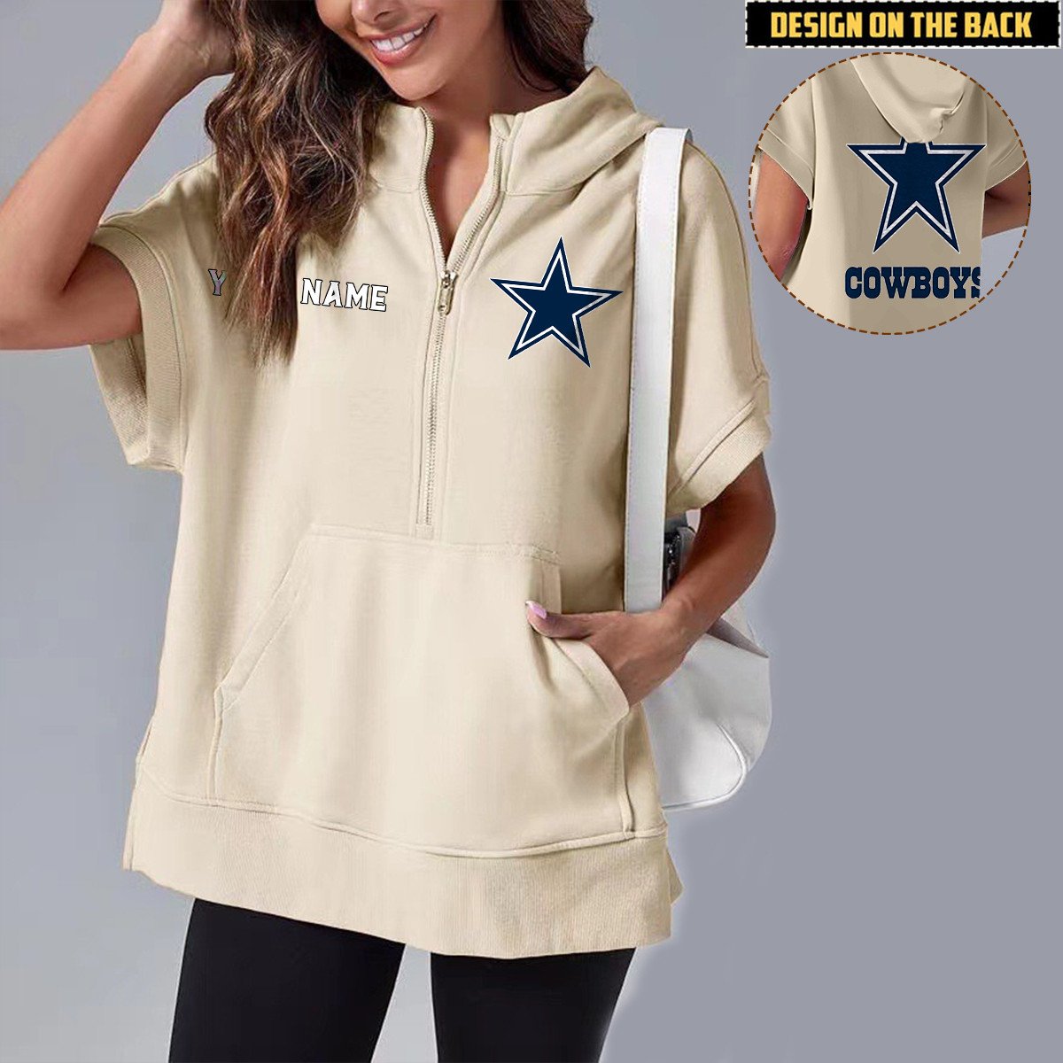 DAL x NFL Short Sleeve Zip Hoodie DATND TANTD