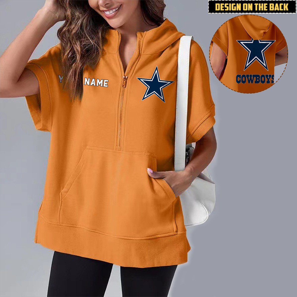 DAL x NFL Short Sleeve Zip Hoodie DATND TANTD