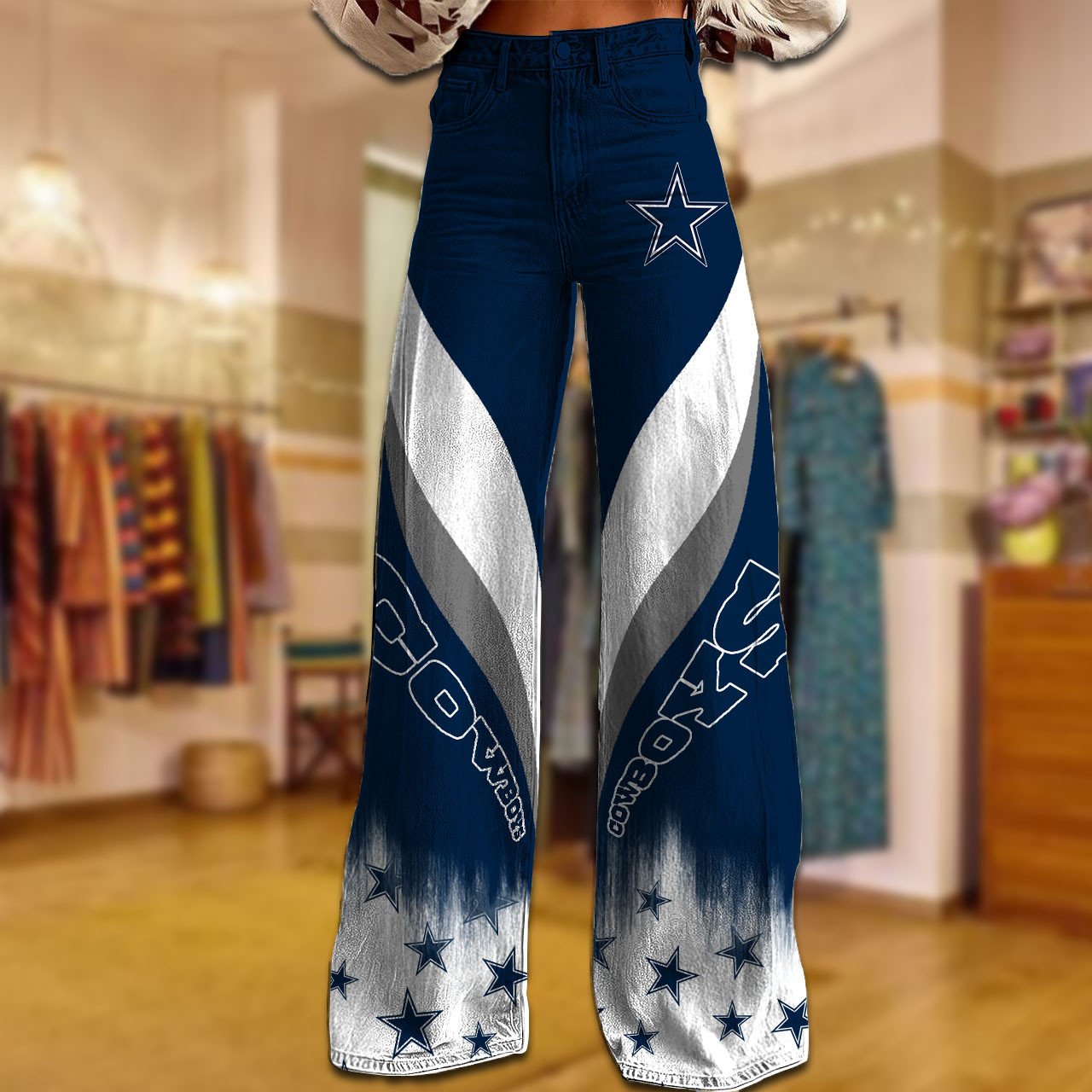 DAL x NFL Women's Casual Wide Leg Pants DATND TANTD 281025
