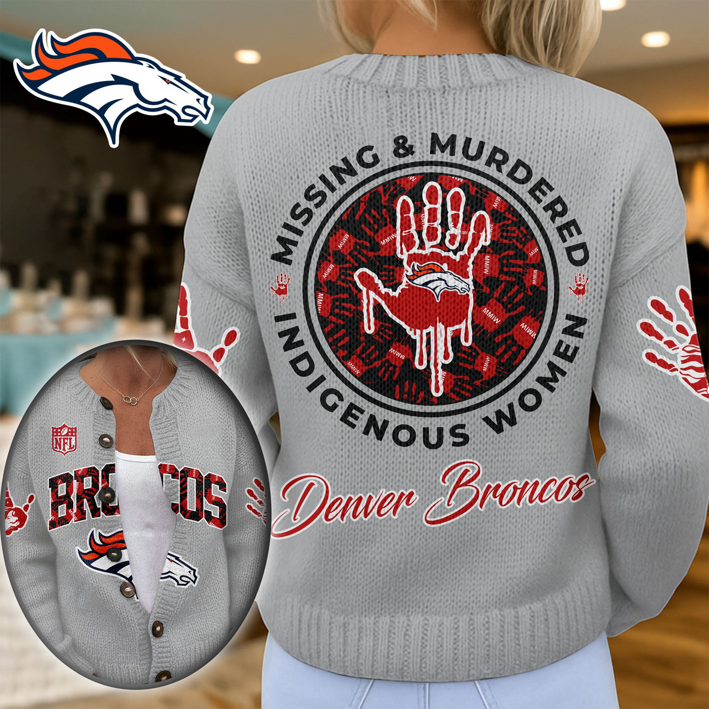 DB Premium NFL Cozy Knit Cardigan DDT NTL