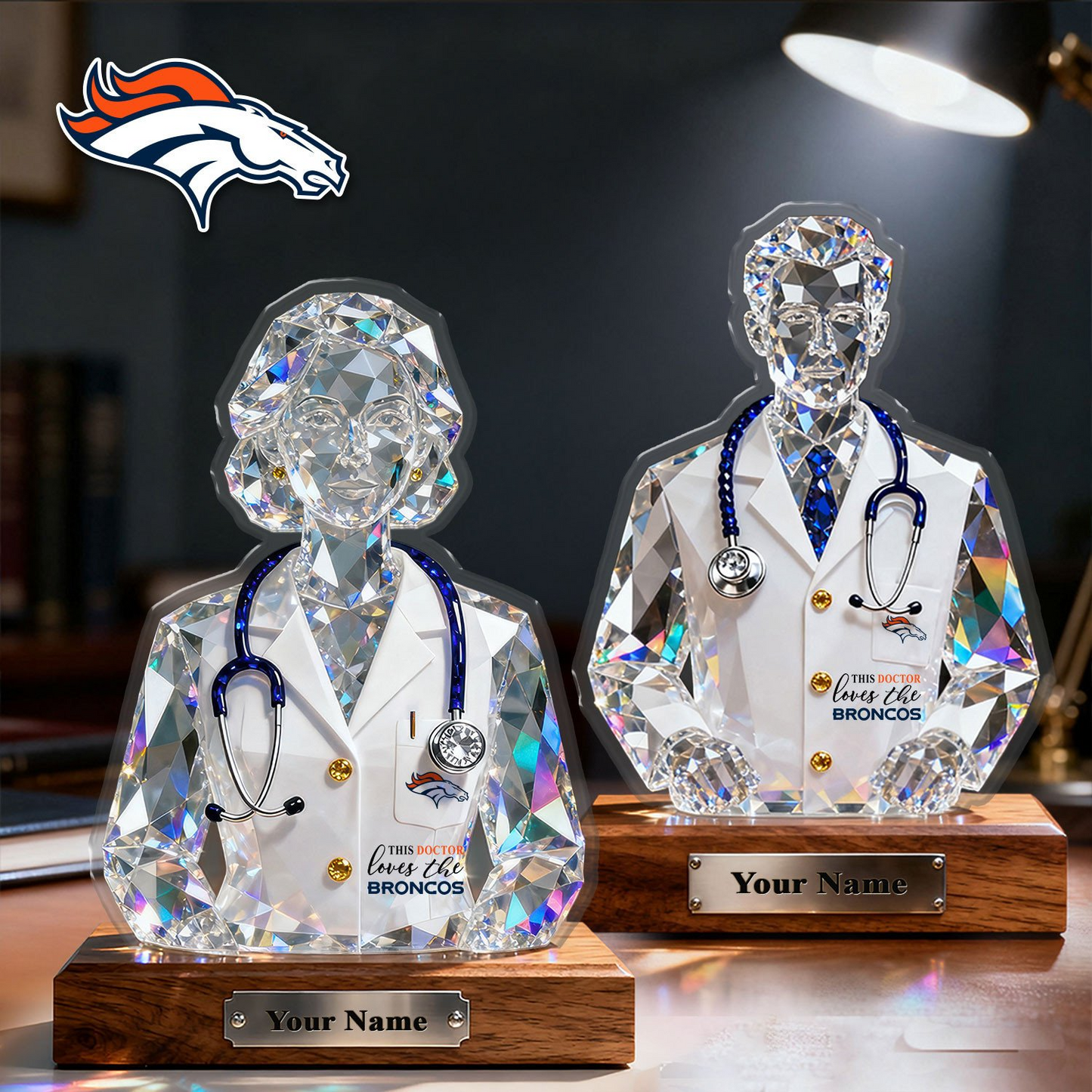 DB Premium NFL Doctor Crystal Style Desktop Ornament DDT 101125 HLPHUONG