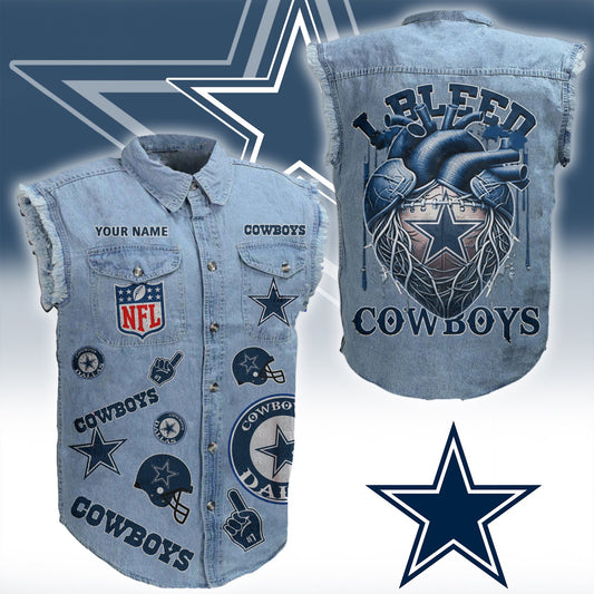 DC NFL Personalize Sleeveless Denim Jacket For Fan DDT CTND