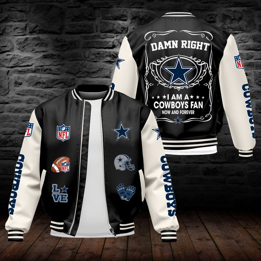 DC NFL Premium Leather Bomber Jacket DDT HLPHUONG