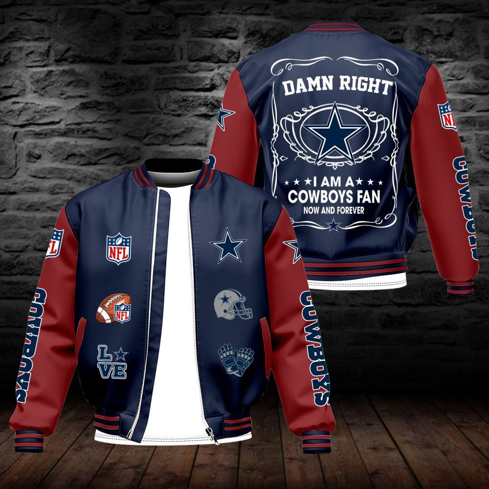 DC NFL Premium Leather Bomber Jacket DDT HLPHUONG