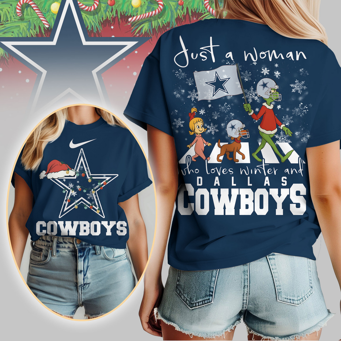 DC Premium NFL Just A Woman Who Loves Winter 3D Shirt DDT CTND